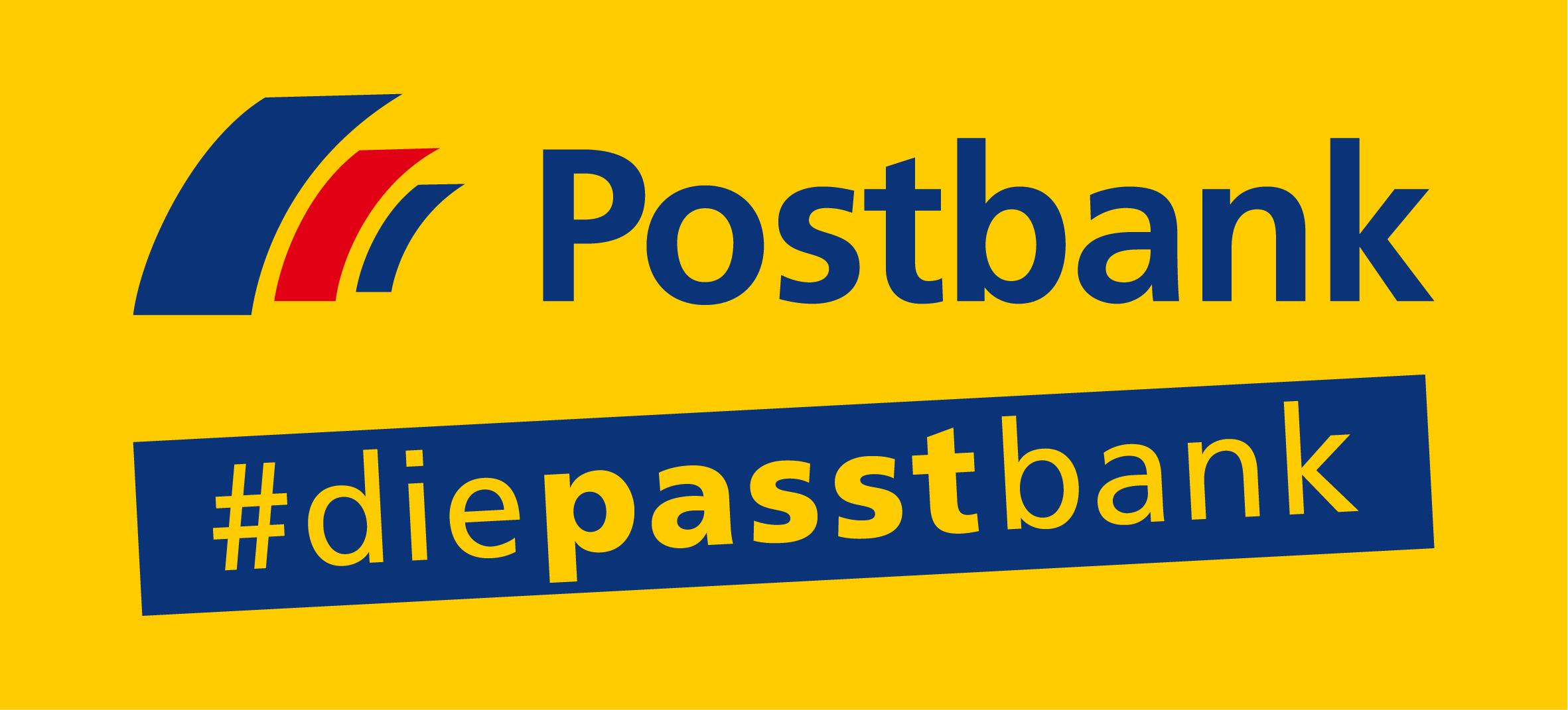 Logo der Postbank Kooperationspartner des Projekts LeseOasen von Save the Children Deutschland