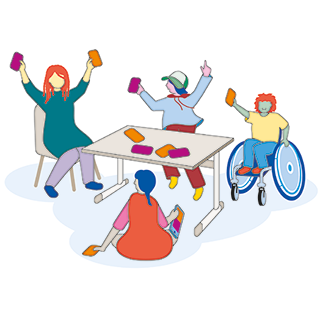 Illustration eines inklusiven Klassenraums. © Beate Bolte / Save the Children