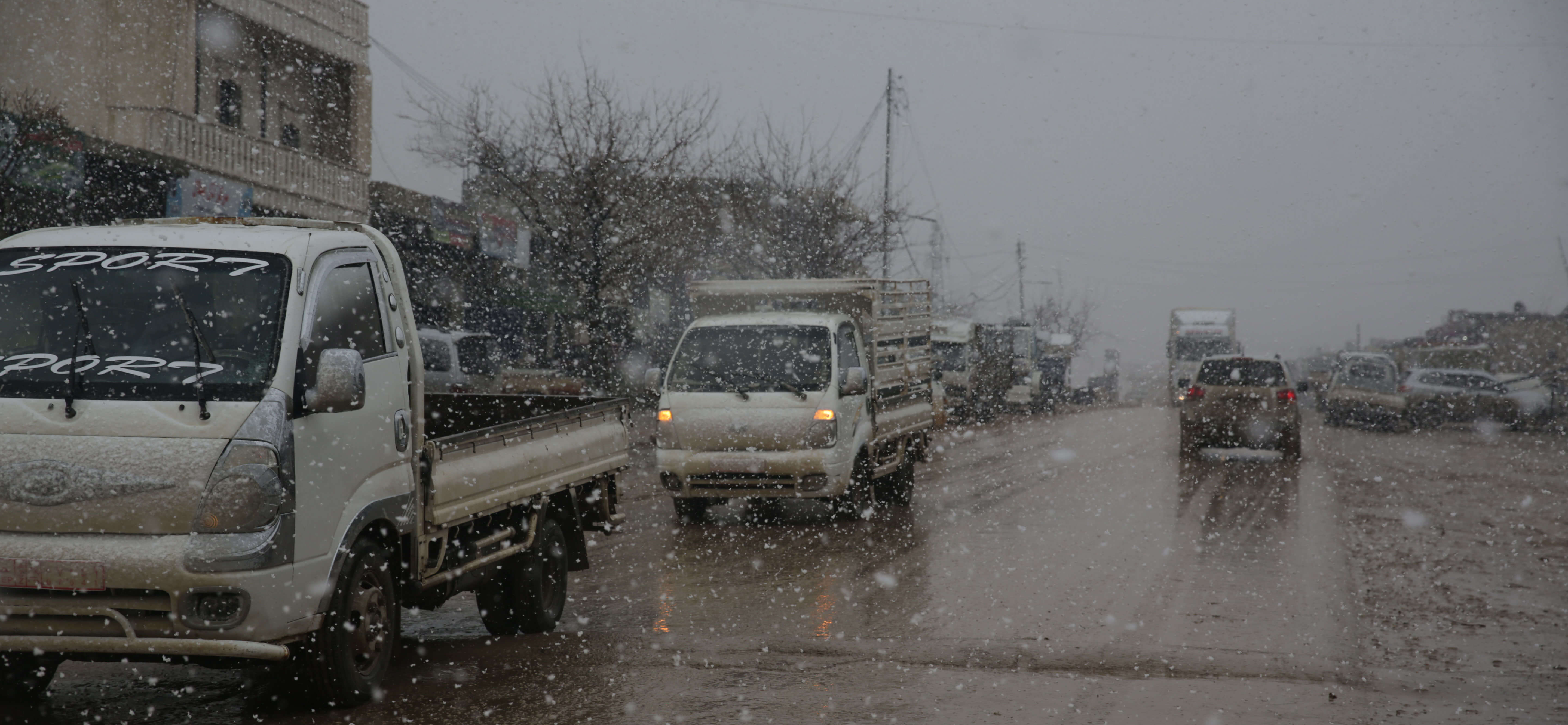 Schneesturm im nordwestsyrischen Idlib