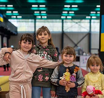 Ukrainische Kinder in einem Schutz- und Spielraum in Litauen. © Dalius Pacevičius / Save the Children