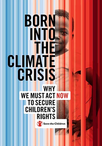 Cover des Berichts "Born into the Climate Crisis" von Save the Children