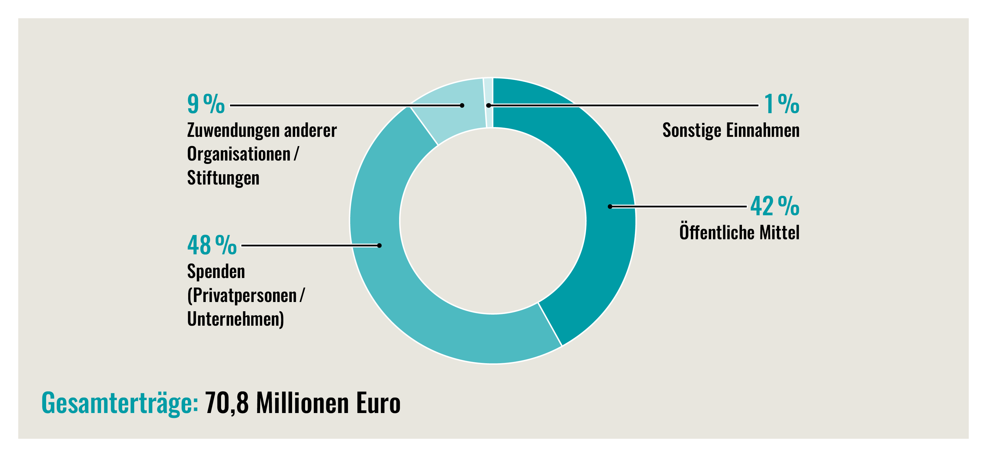 Diagramm, das anzeigt, woher die Erträge von Save the Children 2025 kamen.
