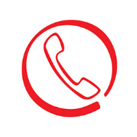 Icon Telefon im Kreis rot
