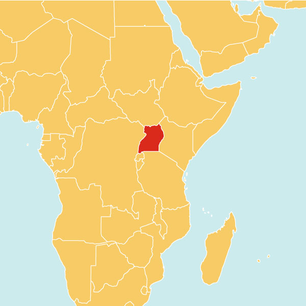 Weltkarte Ausschnitt Uganda